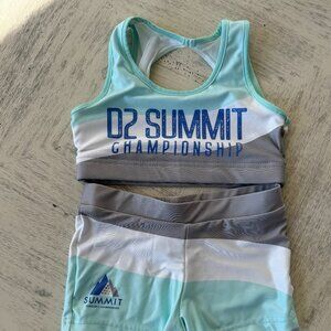 Cheer set from D2 Summit in Disney World.  Sports bra and shorts